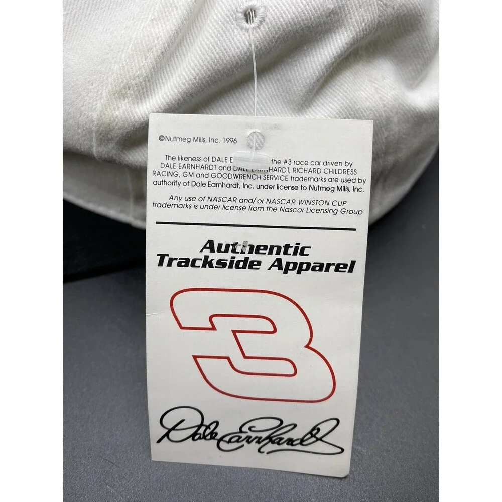 VTG 1996 Nutmeg Mills Chase Authentic Dale Earnhardt 3 NASCAR White Baseball Hat